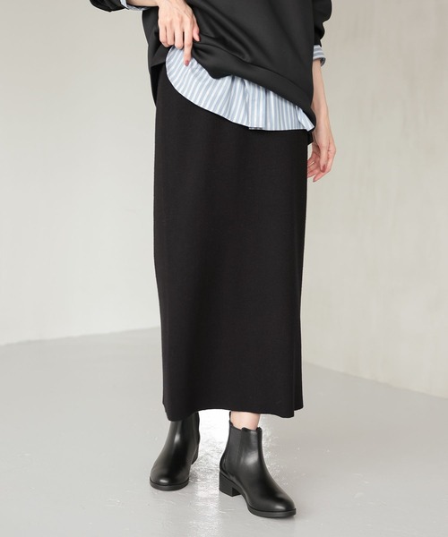 GLOBAL WORK（グローバルワーク）の「メルティニットリブIラインスカート/140368（スカート・レディース・ブラック系その他/ブラック/グレー系その他3/ブラウン・LARGE/MEDIUM）」の8枚目の写真