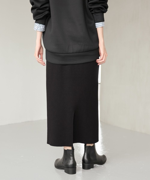 GLOBAL WORK（グローバルワーク）の「メルティニットリブIラインスカート/140368（スカート・レディース・ブラック系その他/ブラック/グレー系その他3/ブラウン・LARGE/MEDIUM）」の9枚目の写真