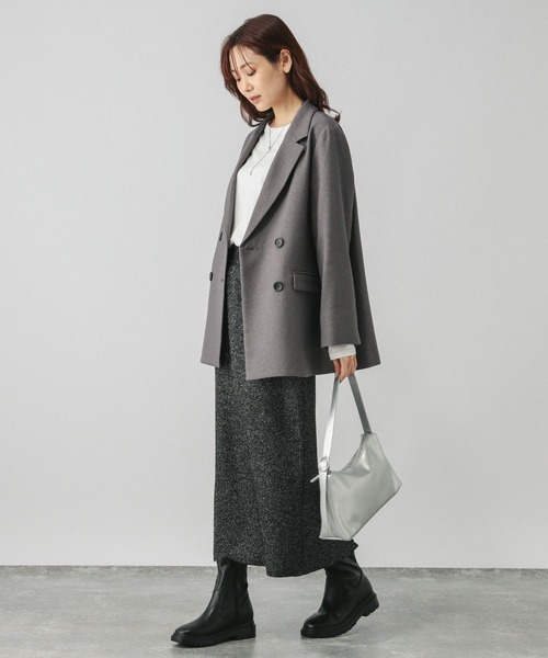 GLOBAL WORK（グローバルワーク）の「メルティニットリブIラインスカート/140368（スカート・レディース・ブラック系その他/ブラック/グレー系その他3/ブラウン・LARGE/MEDIUM）」の17枚目の写真