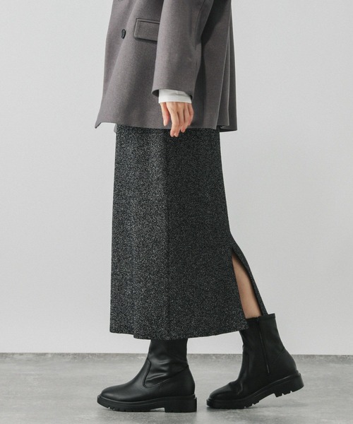 GLOBAL WORK（グローバルワーク）の「メルティニットリブIラインスカート/140368（スカート・レディース・ブラック系その他/ブラック/グレー系その他3/ブラウン・LARGE/MEDIUM）」の20枚目の写真
