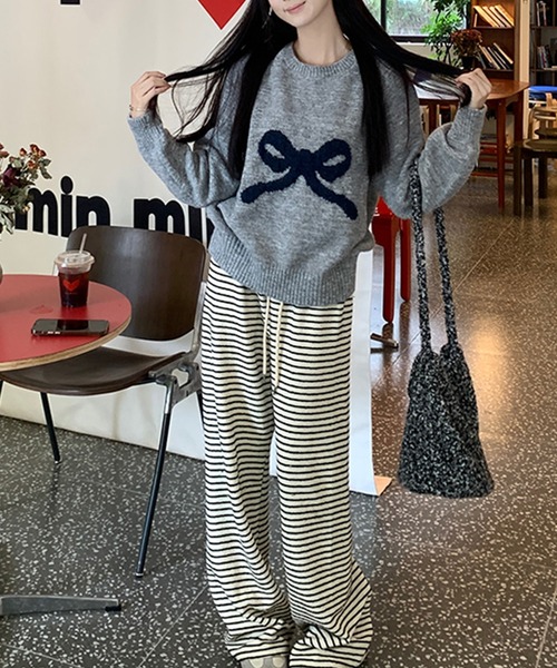 SpRay（スプレイ）の「シェットランドリボンニット（ニット/セーター・レディース・ベージュ/チャコールグレー/グレー・FREE）」の10枚目の写真