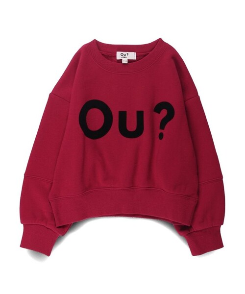 EDWIN（エドウィン）の「【Ou? by EDWIN】Ou？BIGロゴトレーナー（スウェット・キッズ・レッド/アイボリー・120/150/140/130/90/110/100）」の4枚目の写真