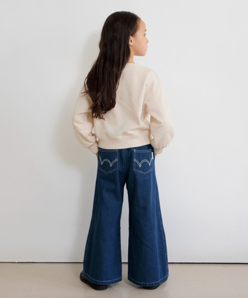 EDWIN（エドウィン）の「【Ou? by EDWIN】Ou？BIGロゴトレーナー（スウェット・キッズ・レッド/アイボリー・120/150/140/130/90/110/100）」の7枚目の写真