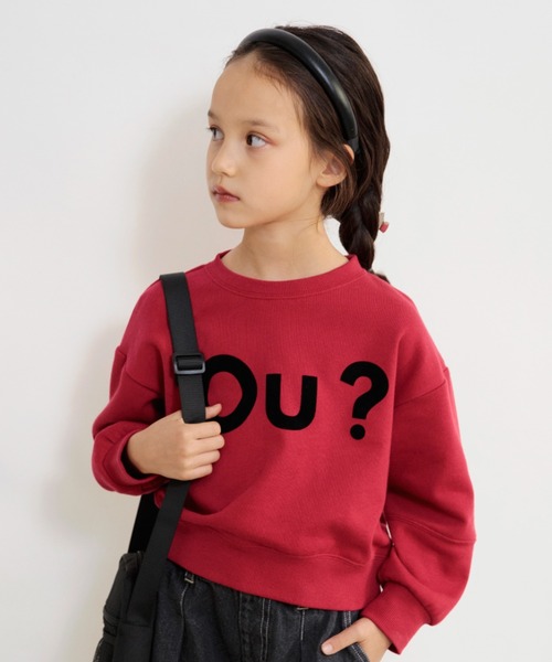 EDWIN（エドウィン）の「【Ou? by EDWIN】Ou？BIGロゴトレーナー（スウェット・キッズ・レッド/アイボリー・120/150/140/130/90/110/100）」の9枚目の写真