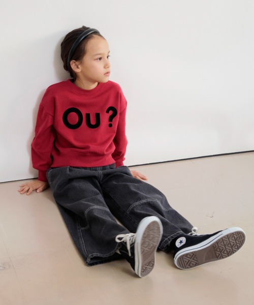 EDWIN（エドウィン）の「【Ou? by EDWIN】Ou？BIGロゴトレーナー（スウェット・キッズ・レッド/アイボリー・120/150/140/130/90/110/100）」の10枚目の写真