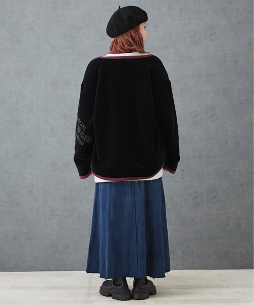 CUBE SUGAR（キューブシュガー）の「裏ボアベロアノーカラージャケット（ノーカラージャケット・レディース・ナチュラル/マルチ/ブラック/グリーン・M）」の21枚目の写真