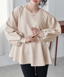 RANAN | ボリュームスリーブペプラムスウェット(スウェット)