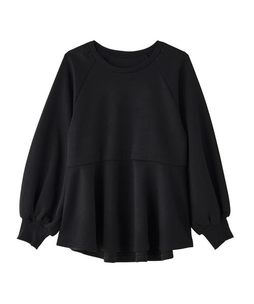 RANAN（ラナン）の「ボリュームスリーブペプラムスウェット（スウェット・レディース・ブラック/ライトベージュ・LL/L/M）」の8枚目の写真