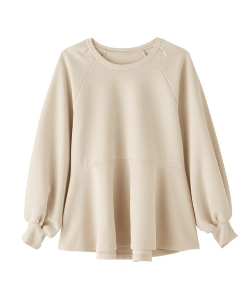 RANAN（ラナン）の「ボリュームスリーブペプラムスウェット（スウェット・レディース・ブラック/ライトベージュ・LL/L/M）」の10枚目の写真