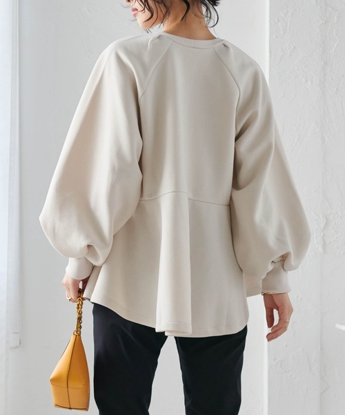 RANAN（ラナン）の「ボリュームスリーブペプラムスウェット（スウェット・レディース・ブラック/ライトベージュ・LL/L/M）」の19枚目の写真