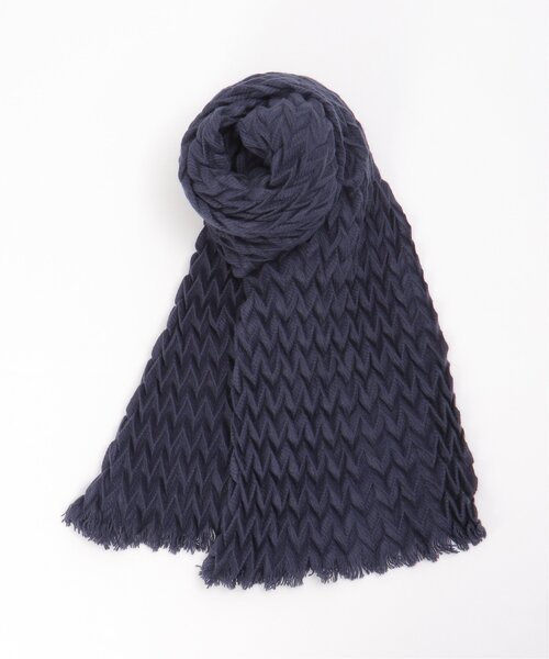 LBC（エルビーシー）の「ダイヤプリーツストール（ストール/ショール・レディース・ネイビー/グリーン/オフホワイト・FREE）」の3枚目の写真