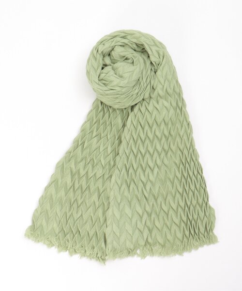 LBC（エルビーシー）の「ダイヤプリーツストール（ストール/ショール・レディース・ネイビー/グリーン/オフホワイト・FREE）」の4枚目の写真