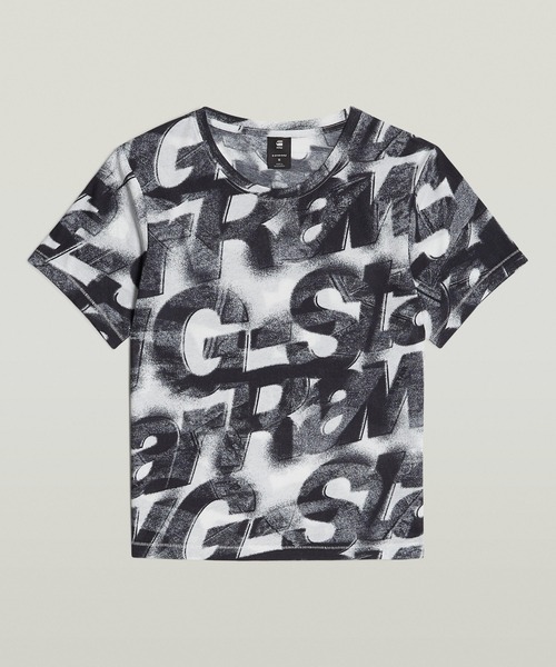 G-STAR(ジースター)の「SPRAYED LETTERS TOP/スプレーグラフィックプリントロゴTシャツ(Tシャツ/カットソー・レディース・ブルー系その他/ブラック系その他/ベージュ系その他/ピンク系その他・SMALL/X-SMALL/MEDIUM)」の2枚目の写真