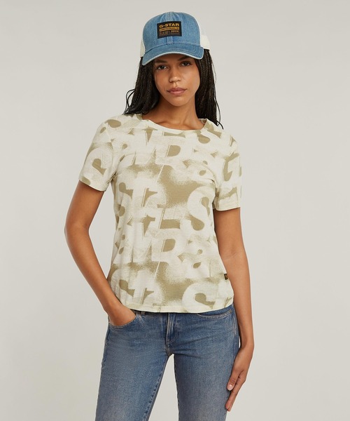 G-STAR(ジースター)の「SPRAYED LETTERS TOP/スプレーグラフィックプリントロゴTシャツ(Tシャツ/カットソー・レディース・ブルー系その他/ブラック系その他/ベージュ系その他/ピンク系その他・SMALL/X-SMALL/MEDIUM)」の15枚目の写真