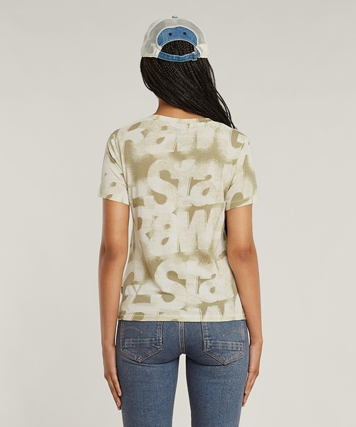 G-STAR(ジースター)の「SPRAYED LETTERS TOP/スプレーグラフィックプリントロゴTシャツ(Tシャツ/カットソー・レディース・ブルー系その他/ブラック系その他/ベージュ系その他/ピンク系その他・SMALL/X-SMALL/MEDIUM)」の16枚目の写真
