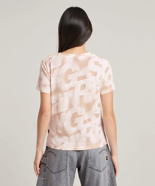 G-STAR(ジースター)の「SPRAYED LETTERS TOP/スプレーグラフィックプリントロゴTシャツ(Tシャツ/カットソー・レディース・ブルー系その他/ブラック系その他/ベージュ系その他/ピンク系その他・SMALL/X-SMALL/MEDIUM)」の5枚目の写真