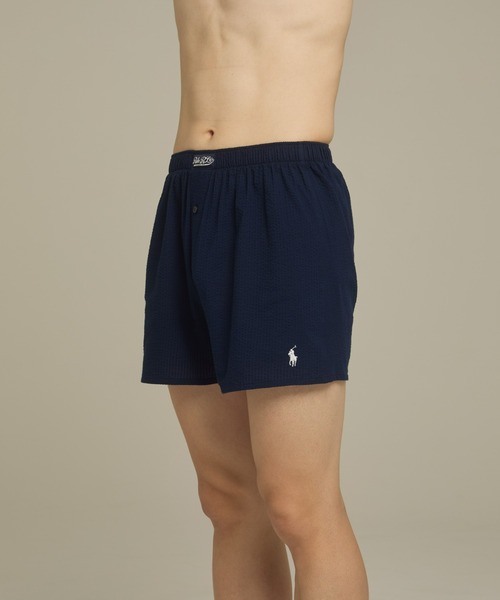 POLO RALPH LAUREN（ポロ ラルフ ローレン）の「【POLO RALPH LAUREN】シーサッカー ウーブントランクス（トランクス・メンズ・ネイビー/サックスブルー・LARGE/MEDIUM）」の3枚目の写真