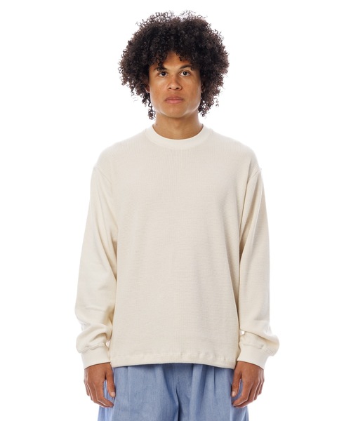 Sandinista(サンディニスタ)の「2 Tone Cotton Knit Top / 2トーンコットンニットトップ(ニット/セーター・メンズ・ホワイト系その他/ブルー系その他/チャコール・LARGE/MEDIUM/SMALL)」の9枚目の写真