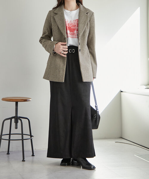 mystic（ミスティック）の「ベルト付きフェイクスウェードスカート（スカート・レディース・ブラック/ブラウン・FREE）」の5枚目の写真