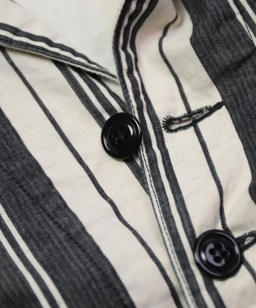 Brocante（ブロカント）の「[Brocante / ブロカント] オリジナルストライプ グランパジャケット（その他アウター・レディース・ブラック系その他・2）」の14枚目の写真