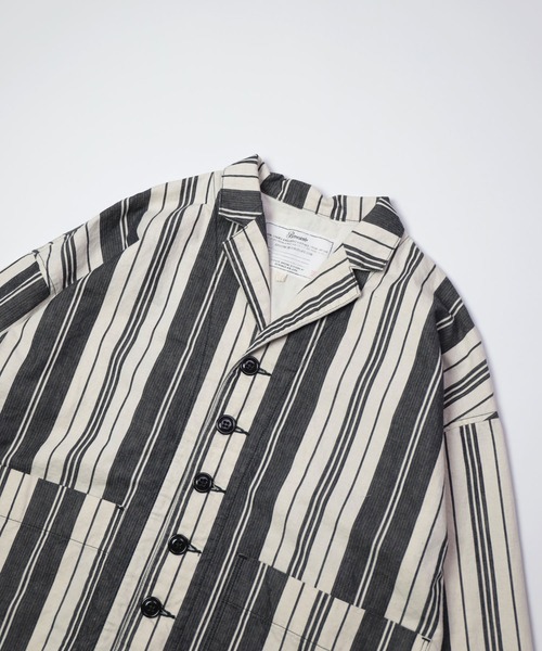 Brocante（ブロカント）の「[Brocante / ブロカント] オリジナルストライプ グランパジャケット（その他アウター・レディース・ブラック系その他・2）」の12枚目の写真