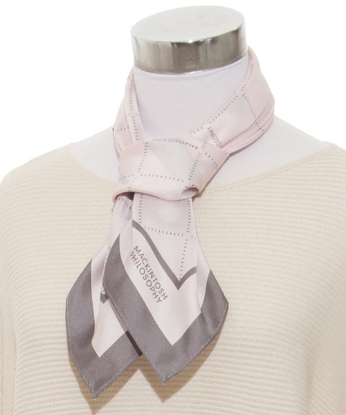 MACKINTOSH PHILOSOPHY（ﾏｯｷﾝﾄｯｼｭ ﾌｨﾛｿﾌｨｰ）の「スカーフ MACINTOSH PHILOSOPHY シルクツイルプリント 68*68（バンダナ/スカーフ・レディース・ブラウン/ブルー系その他2/ベビーピンク・FREE）」の8枚目の写真