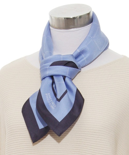MACKINTOSH PHILOSOPHY（ﾏｯｷﾝﾄｯｼｭ ﾌｨﾛｿﾌｨｰ）の「スカーフ MACINTOSH PHILOSOPHY シルクツイルプリント 68*68（バンダナ/スカーフ・レディース・ブラウン/ブルー系その他2/ベビーピンク・FREE）」の11枚目の写真