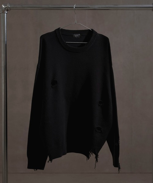 LUCY（ルーシー）の「LUCY/ダメージニットプルオーバー（ニット/セーター・メンズ・ブラック・LARGE/MEDIUM）」の22枚目の写真
