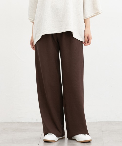 Honeys(ハニーズ)の「【セルフカット】セルフカットワイドパンツ(その他パンツ・レディース・ネイビー/グレイッシュベージュ/グリーン/スミクロ/ブラック/ブラウン・LL/L/M/S/3L)」の3枚目の写真