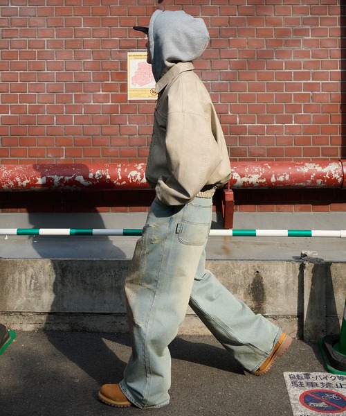 Perushu（ペルーシュ）の「vintage like mud damage denim　ビンテージライク泥加工ダメージデニム（デニムパンツ・メンズ・インディゴブルー/ライトブルー/ブラック・SMALL/MEDIUM/LARGE）」の21枚目の写真