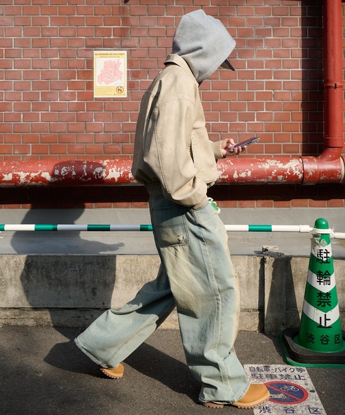 Perushu（ペルーシュ）の「vintage like mud damage denim　ビンテージライク泥加工ダメージデニム（デニムパンツ・メンズ・インディゴブルー/ライトブルー/ブラック・SMALL/MEDIUM/LARGE）」の22枚目の写真