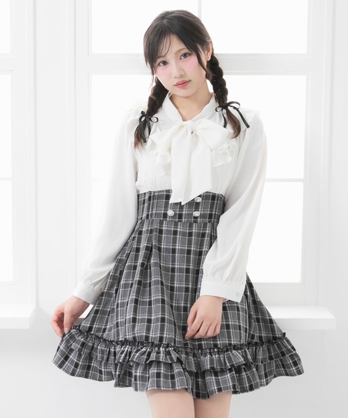 リバティコーデュロイ 生地使用 ラッフルフリルワンピース リバティコーデュロイ 生地使用 ラッフルフリルワンピース リバティ