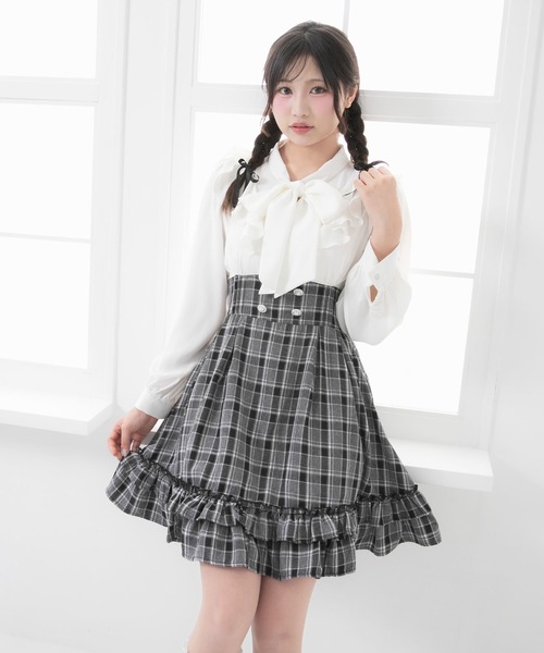 セール】ラッフルフリルクラシカルボウタイワンピース（ワンピース