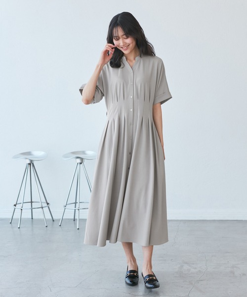 ROPE' PICNIC（ロペピクニック）の「【3サイズ展開】シャツコンシャス半袖ワンピース（シャツワンピース・レディース・ライトグレー/ベージュ/ネイビー・36/38/40）」の10枚目の写真