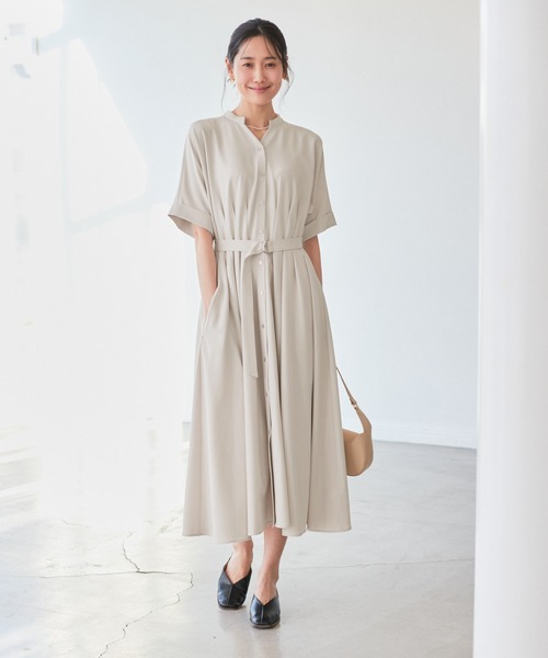 セール】【3サイズ展開】シャツコンシャス半袖ワンピース（シャツ
