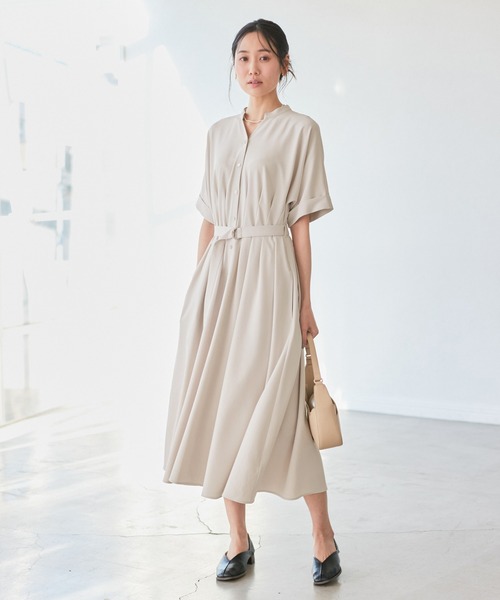 ROPE' PICNIC（ロペピクニック）の「【3サイズ展開】シャツコンシャス半袖ワンピース（シャツワンピース・レディース・ライトグレー/ベージュ/ネイビー・36/38/40）」の15枚目の写真