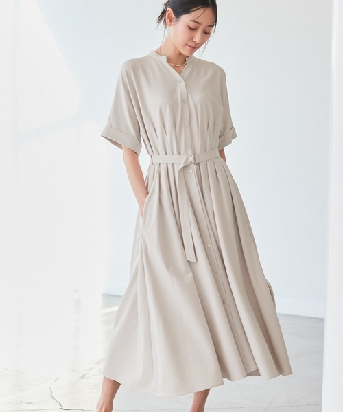 ROPE' PICNIC（ロペピクニック）の「【3サイズ展開】シャツコンシャス半袖ワンピース（シャツワンピース・レディース・ライトグレー/ベージュ/ネイビー・36/38/40）」の16枚目の写真