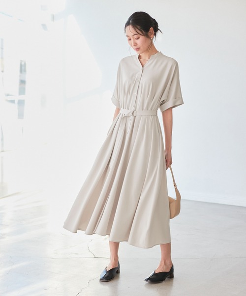 ROPE' PICNIC（ロペピクニック）の「【3サイズ展開】シャツコンシャス半袖ワンピース（シャツワンピース・レディース・ライトグレー/ベージュ/ネイビー・36/38/40）」の17枚目の写真