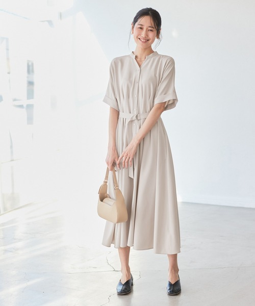 ROPE' PICNIC（ロペピクニック）の「【3サイズ展開】シャツコンシャス半袖ワンピース（シャツワンピース・レディース・ライトグレー/ベージュ/ネイビー・36/38/40）」の18枚目の写真