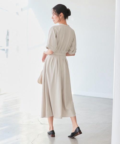 ROPE' PICNIC（ロペピクニック）の「【3サイズ展開】シャツコンシャス半袖ワンピース（シャツワンピース・レディース・ライトグレー/ベージュ/ネイビー・36/38/40）」の19枚目の写真