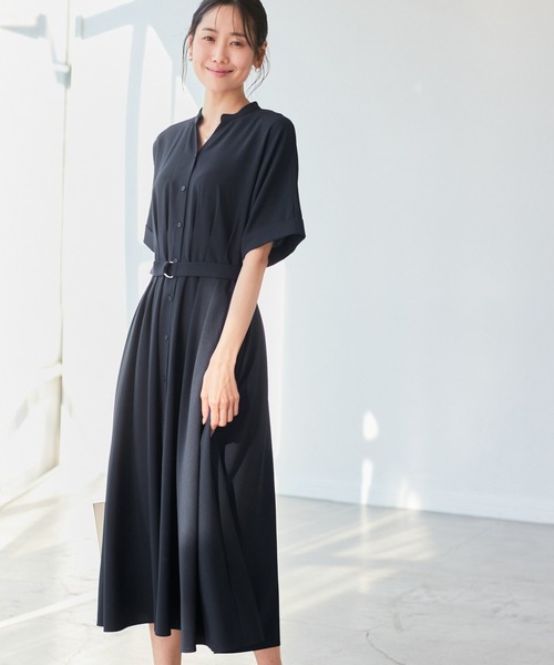 ROPE' PICNIC（ロペピクニック）の「【3サイズ展開】シャツコンシャス半袖ワンピース（シャツワンピース・レディース・ライトグレー/ベージュ/ネイビー・36/38/40）」の21枚目の写真