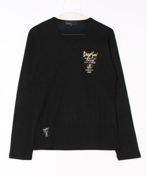 sunny branch(サニーブランチ)の「★Day Moon★バックプリントVネックL/S-T(Tシャツ/カットソー・メンズ・ブラック・LARGE/X-LARGE)」の7枚目の写真