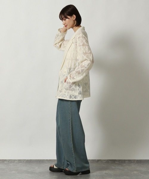 LAKOLE（ラコレ）の「レースジャケット / 321621（テーラードジャケット・レディース・アイボリー/ブラック・FREE）」の5枚目の写真