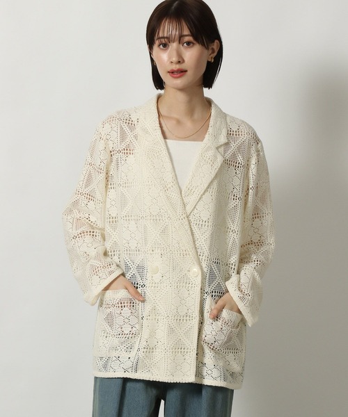 LAKOLE（ラコレ）の「レースジャケット / 321621（テーラードジャケット・レディース・アイボリー/ブラック・FREE）」の7枚目の写真