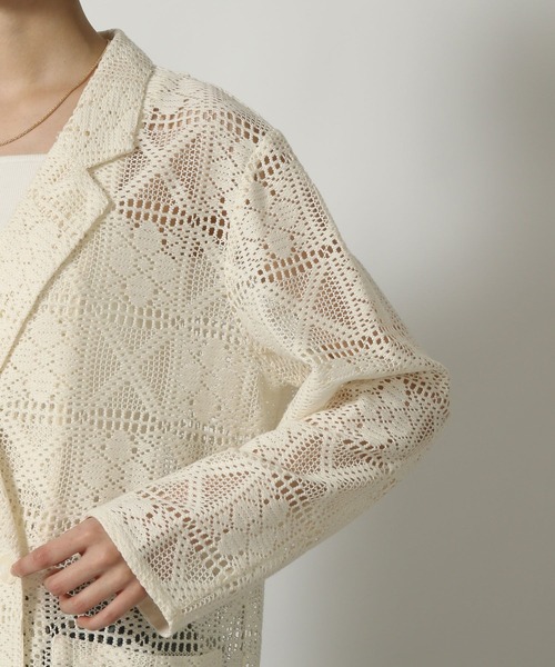 LAKOLE（ラコレ）の「レースジャケット / 321621（テーラードジャケット・レディース・アイボリー/ブラック・FREE）」の12枚目の写真