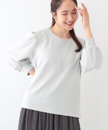 DRESKIP | 【S-LL/2点セット】女性らしく好印象 アクセ付き カットジョーゼット トップス(Tシャツ/カットソー)