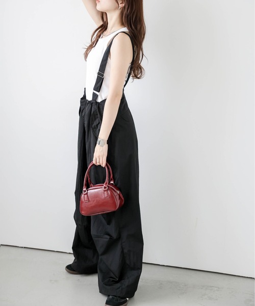 La-gemme（ラジェム）の「サスペンダーワイドサロペット（サロペット/オーバーオール・レディース・ピンク/オリーブ/ブラック/ベージュ系その他・フリー）」の19枚目の写真