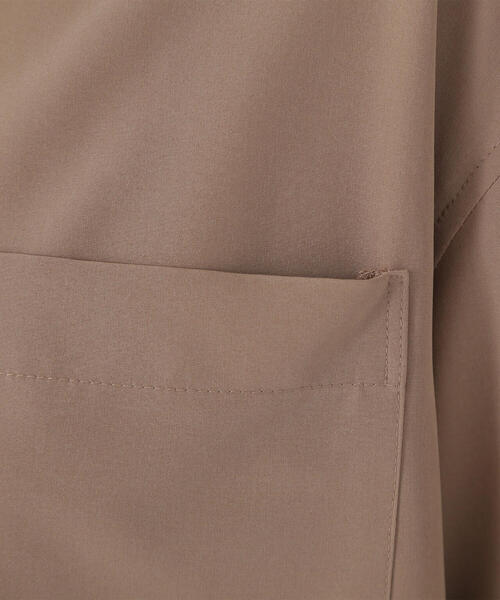 NATURAL BEAUTY BASIC（ナチュラルビューティーベーシック）の「◇クロップドシャツ＆フレアスカート（シャツワンピース・レディース・ブルー/オフホワイト/ブラウン・MEDIUM/P/S）」の9枚目の写真