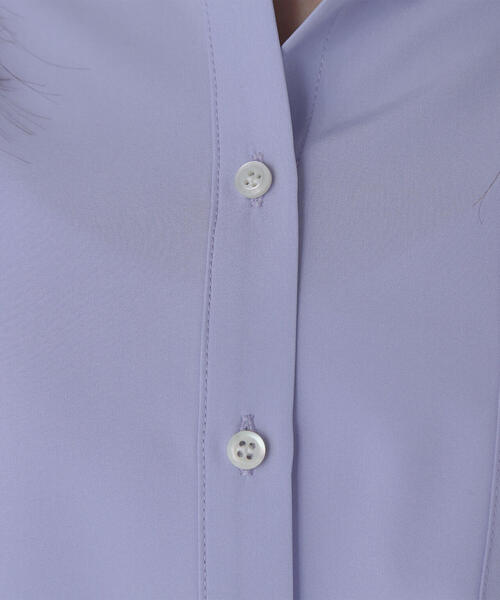 NATURAL BEAUTY BASIC（ナチュラルビューティーベーシック）の「◇クロップドシャツ＆フレアスカート（シャツワンピース・レディース・ブルー/オフホワイト/ブラウン・MEDIUM/P/S）」の21枚目の写真