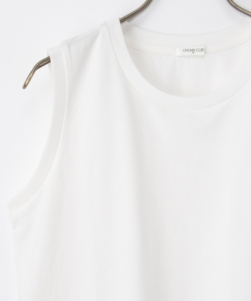 Honeys（ハニーズ）の「【ハニさら・接触冷感・ＵＶカット】きれいめタンクトップ（タンクトップ・レディース・オフホワイト/グレイッシュブルー/グレイッシュベージュ/ブラック/オレンジ/ネイビー/モカ/ブラウン/ダークグリーン・L/LL/M/S）」の19枚目の写真